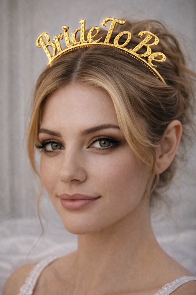 Bride To Be Taç  Bekarlığa Veda Tacı Gelin Tacı Parti Aksesuarı SN-2032 Gold