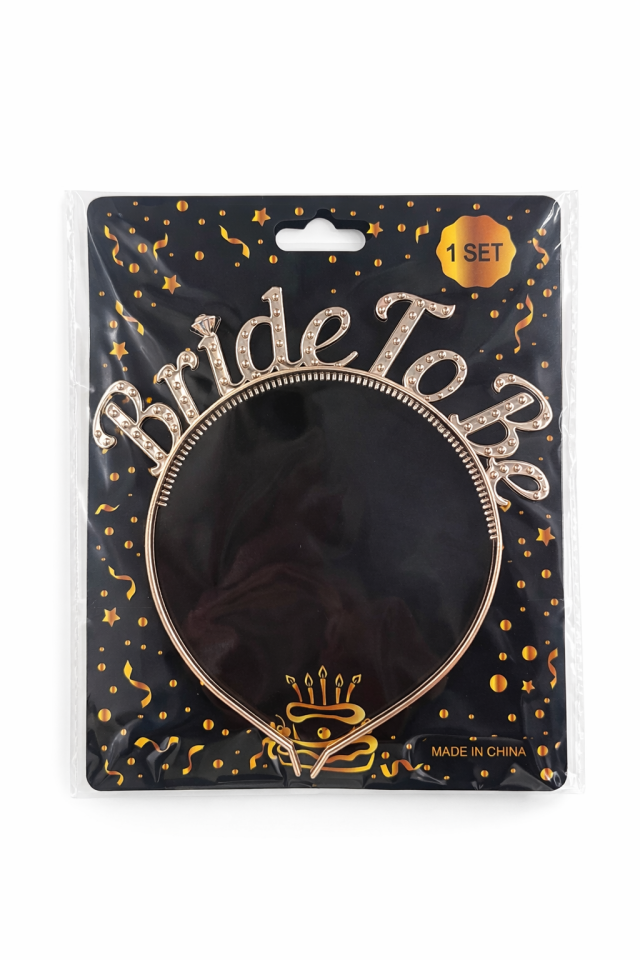 Bride To Be Taç  Bekarlığa Veda Tacı Gelin Tacı Parti Aksesuarı SN-2032 Rose Gold