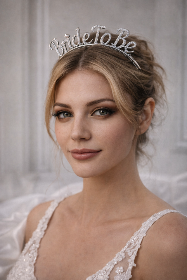 Bride To Be Taç  Bekarlığa Veda Tacı Gelin Tacı Parti Aksesuarı SN-2032 silver