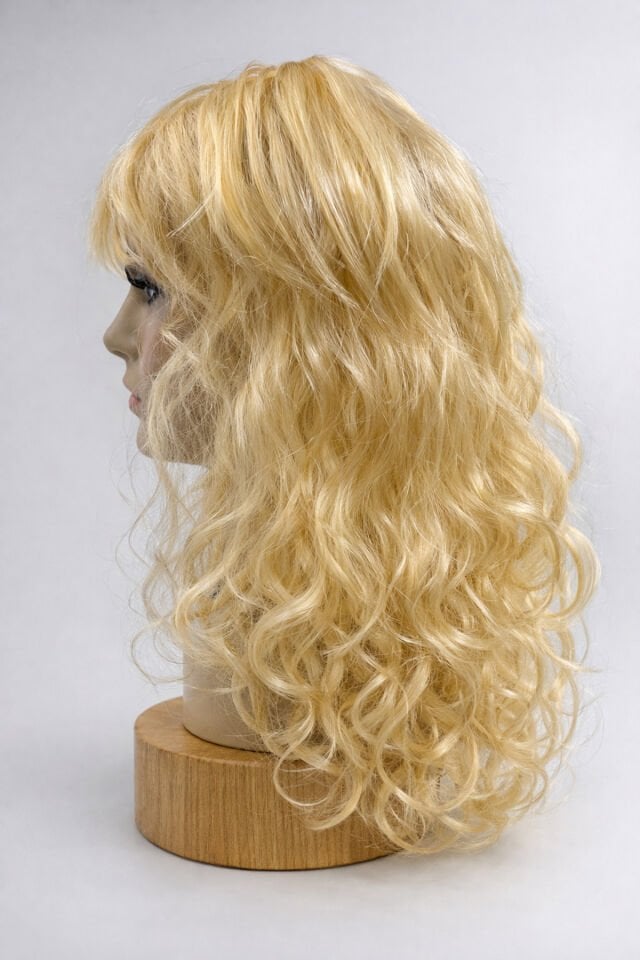 Dalgalı Peruk Uzun Sentetik Kadın Peruk Parti Cosplay Kostüm Peruğu 50 cm Sarı