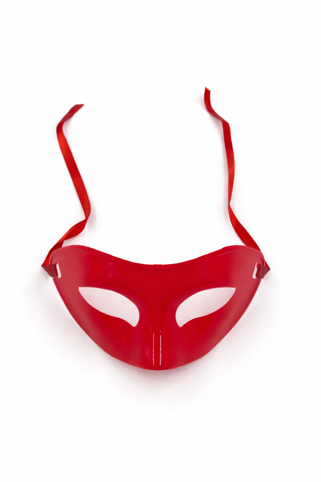 Parti Malzemesi  Maske Yetişkin Parti Maskesi Arkası İpli Balo Halloween Plastik Maske Kırmızı