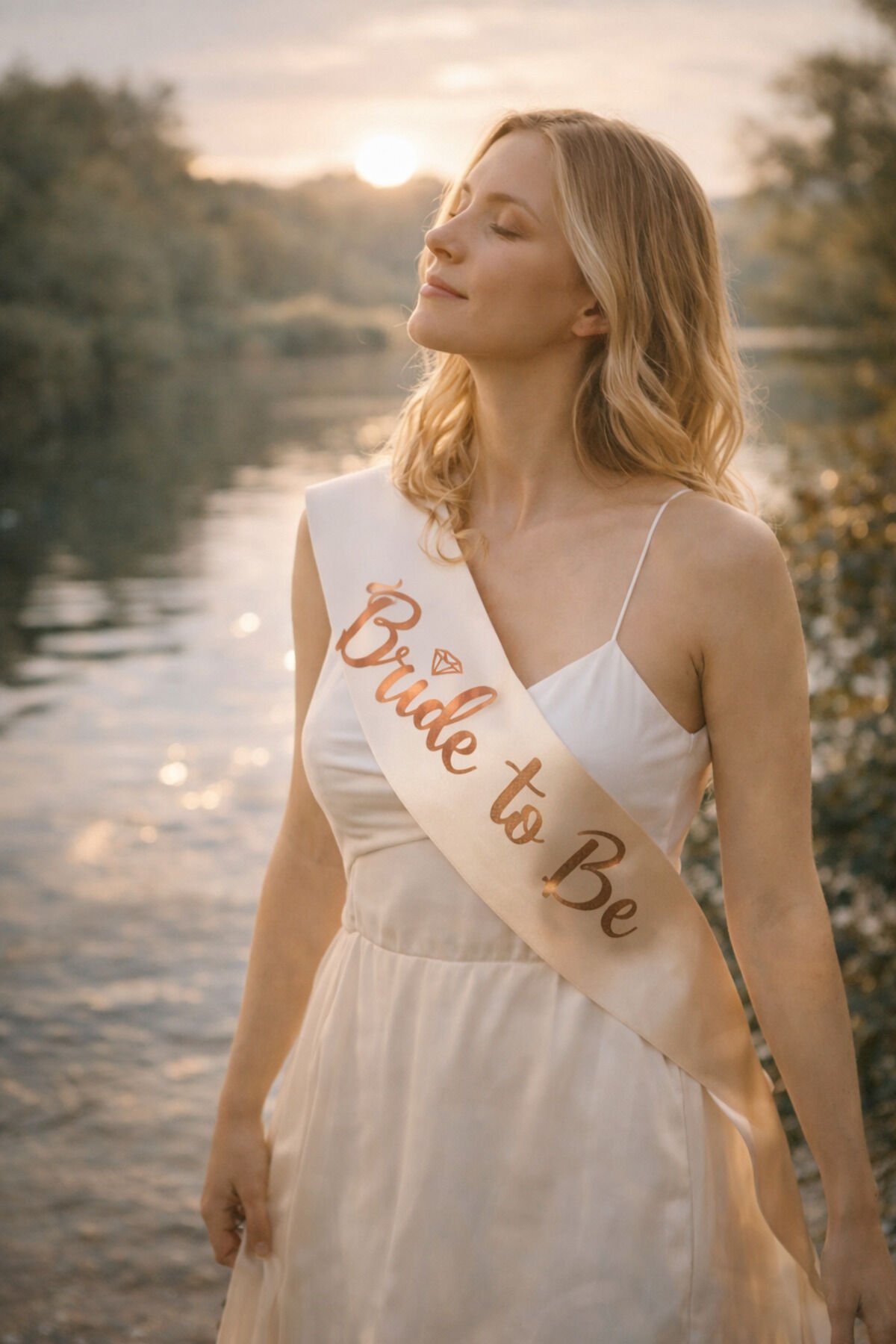 Parti Malzemesi Bride To Be Krem Kuşak  Rose Gold Yazı Orjinal
