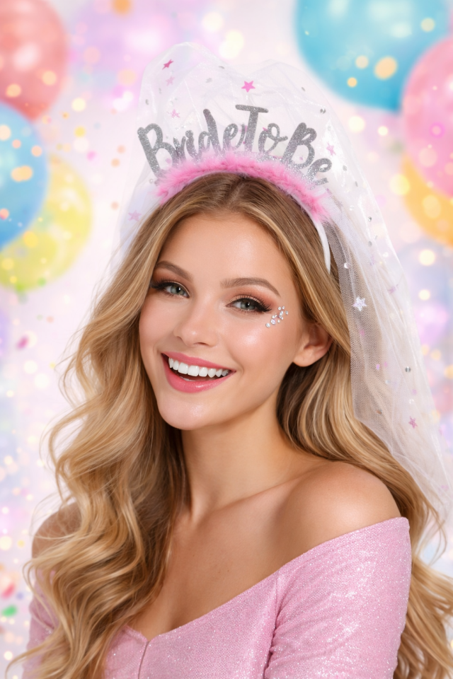 Parti Malzemesi Bride To Be Tüllü Bekarlığa Veda Tacı Pembe Tüylü Simli Yazılı Gelin Partisi Taç