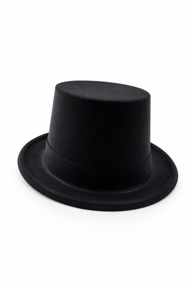 Siyah Silindir Şapka Yetişkin Parti Şapkası Kostüm Aksesuarı Şık Top Hat
