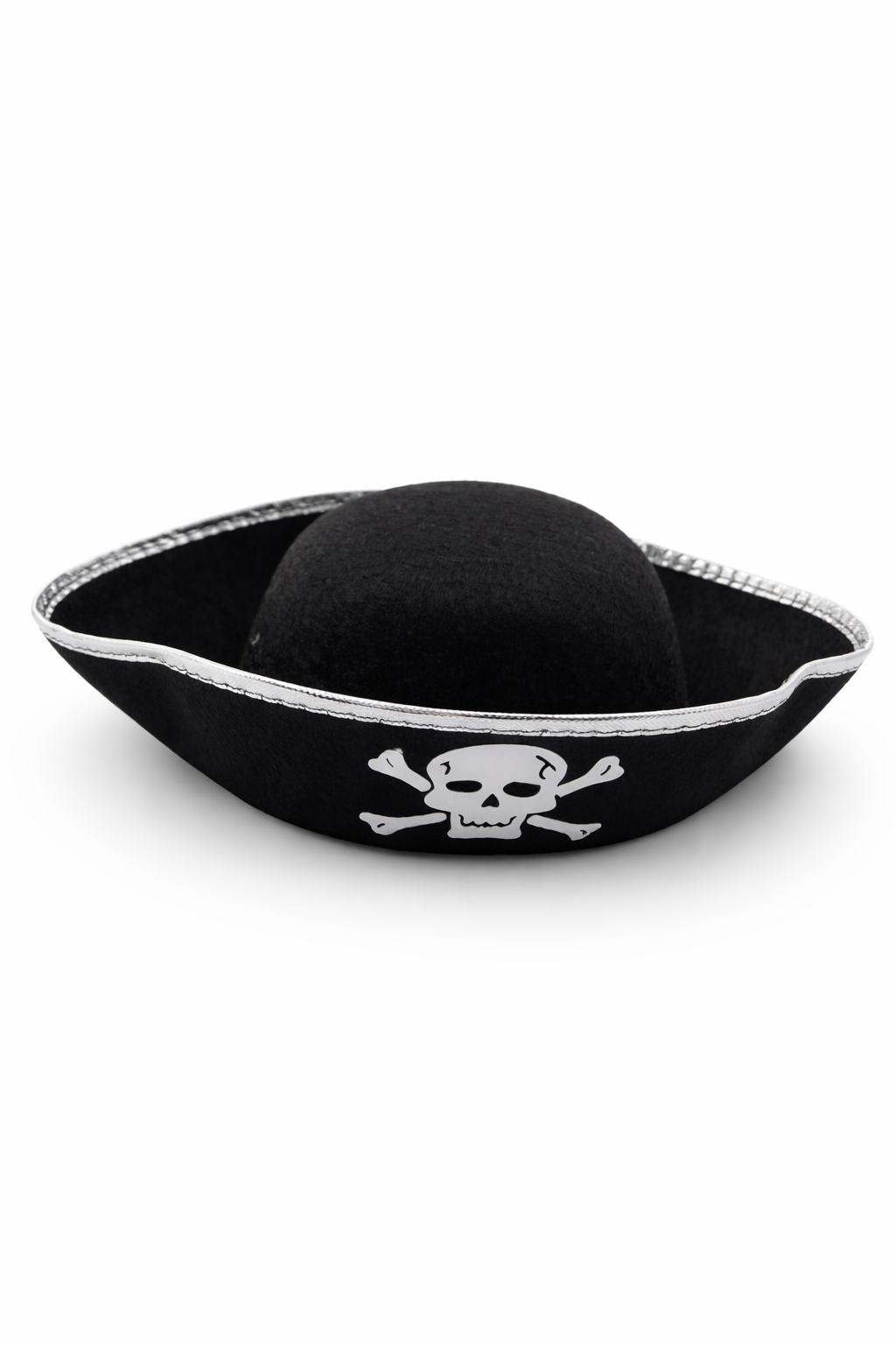 Korsan Parti Seti Şapka Göz Bandı Yetişkin Kostüm Seti Siyah Korsan Şapkası Gümüş