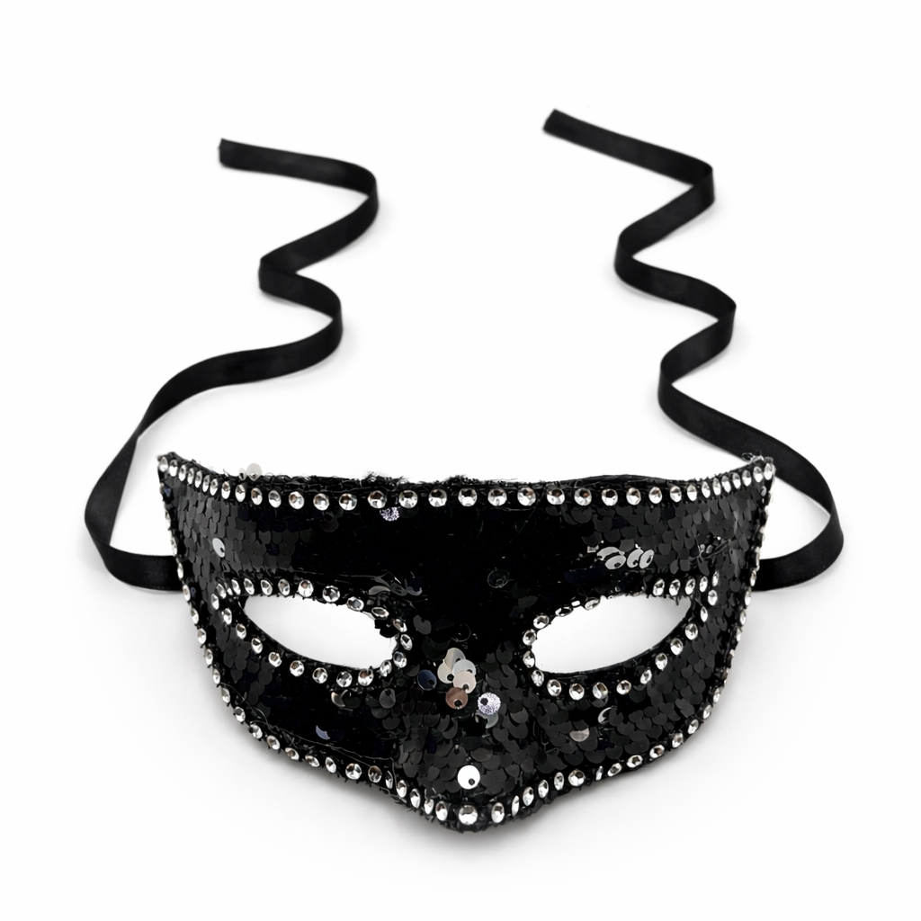 PULLU MASKE Halloween Cadılar Bayramı Parti Aksesuarı Siyah