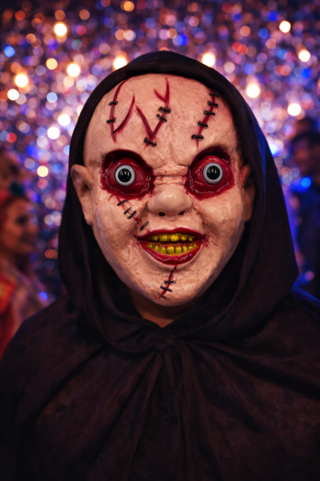 Korku Maskesi Dikişli Yüz Maskesi Halloween Parti Maske Arkadan Bağlamalı Yetişkin S0-114