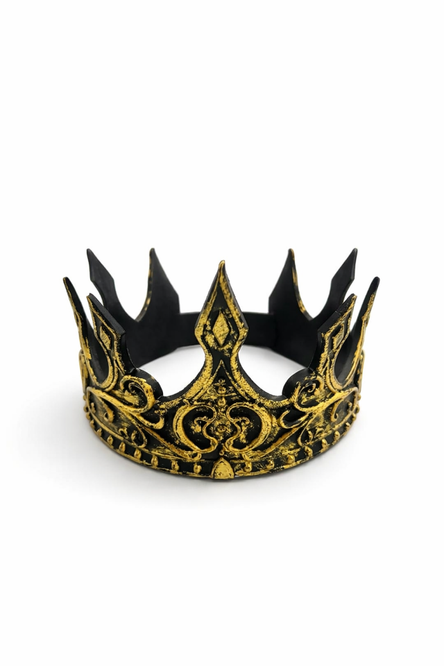 Kral Tacı Yetişkin Taç Orta Çağ Temalı Parti Tacı Doğum Günü Kostüm Aksesuarı Ayarlanabilir Gold