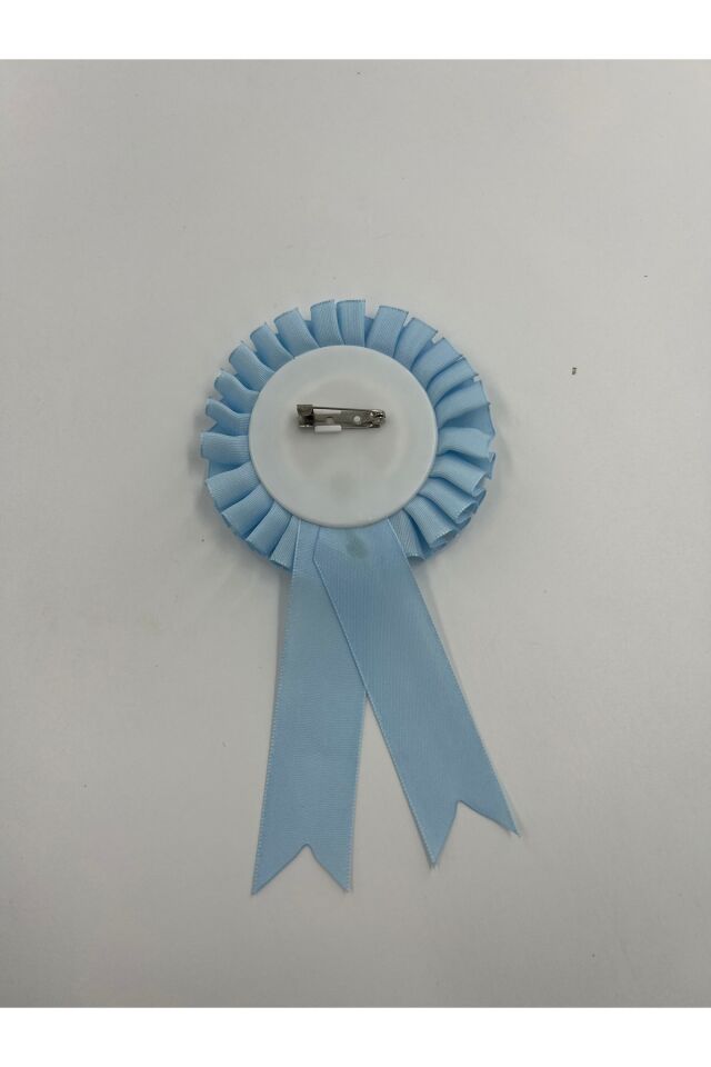 İsim Yazılabilir Doğum Günü Çocuğu Rozeti Mavi Kurdeleli Erkek Parti Arması