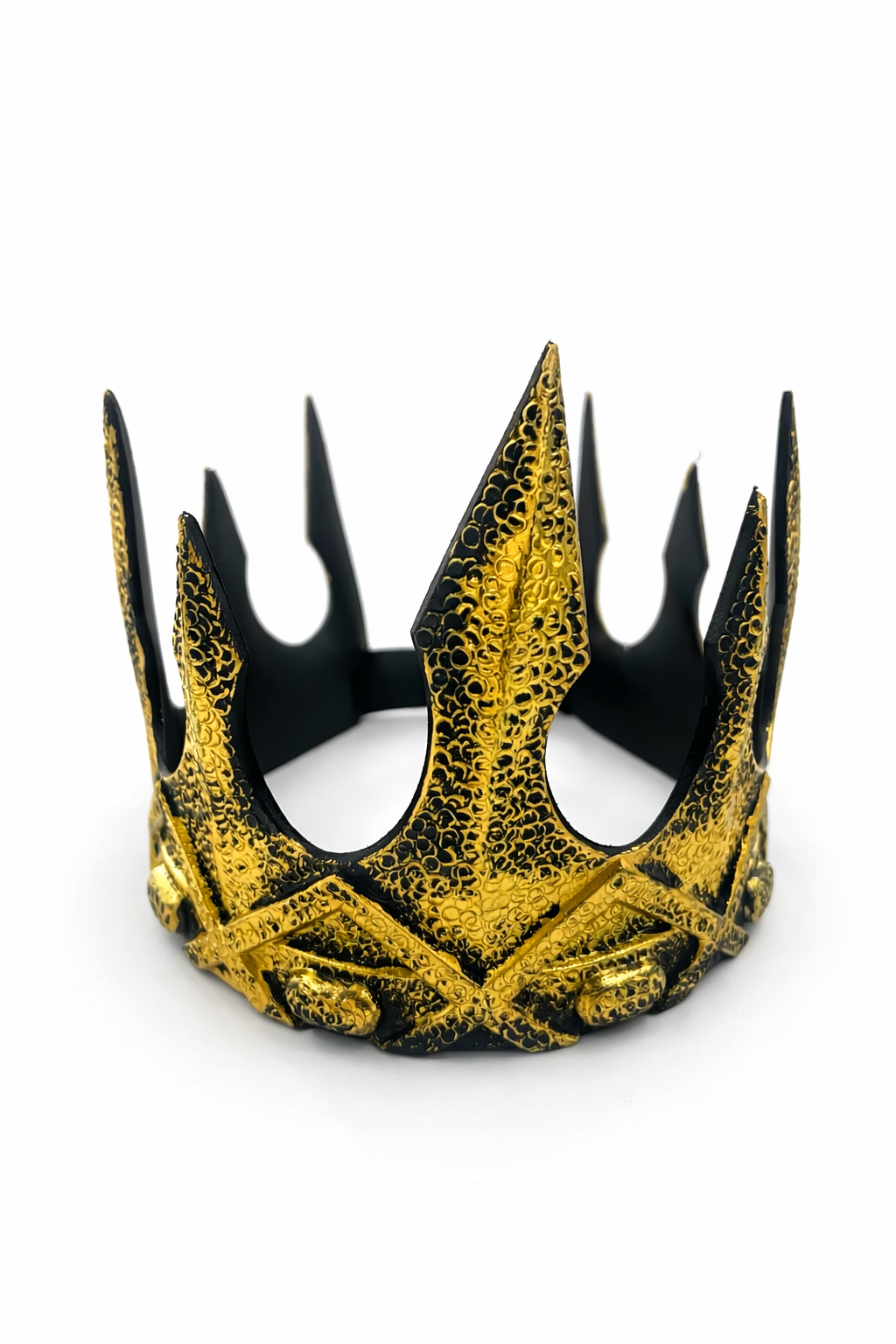 Erkek Kral Tacı Antik Renk Cırtlı Ayarlanabilir Taç 20 cm Parti Tacı Gold