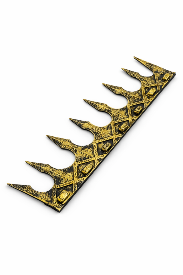 Erkek Kral Tacı Antik Renk Cırtlı Ayarlanabilir Taç 20 cm Parti Tacı Gold