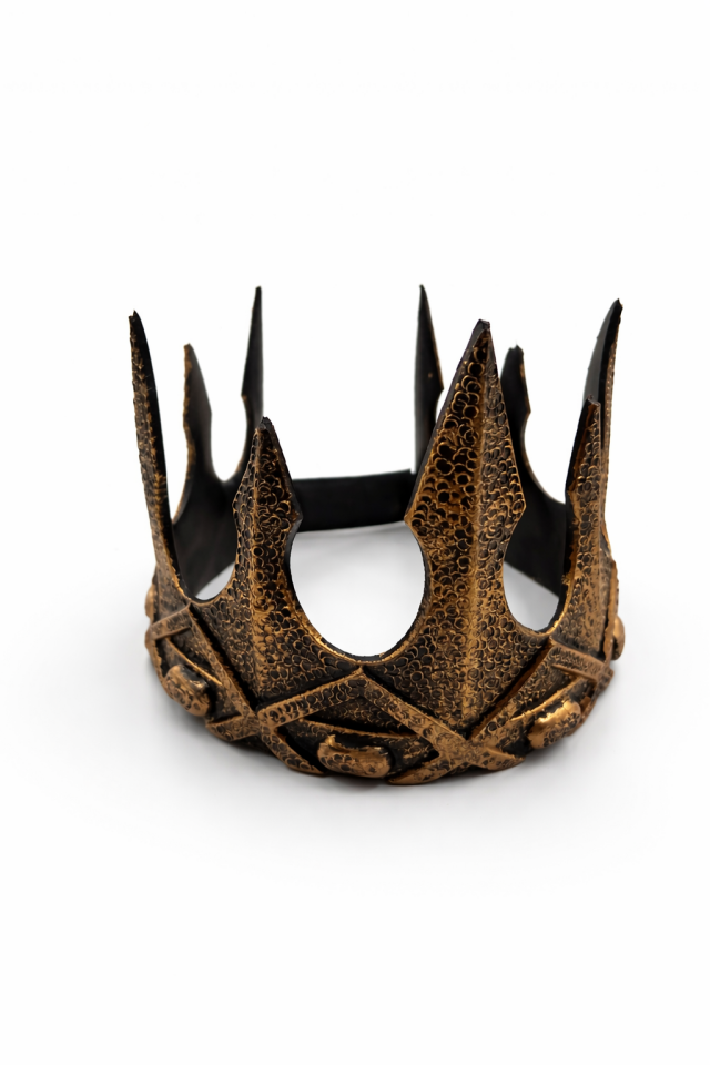 Erkek Kral Tacı Antik Renk Cırtlı Ayarlanabilir Taç 20 cm Parti Tacı bakır