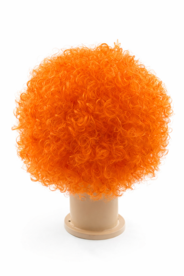 Parti Malzemesi Kıvırcık Bonus Afro Peruk Yetişkin Parti Saçı Cadılar Bayramı Kostüm Peruk Turuncu