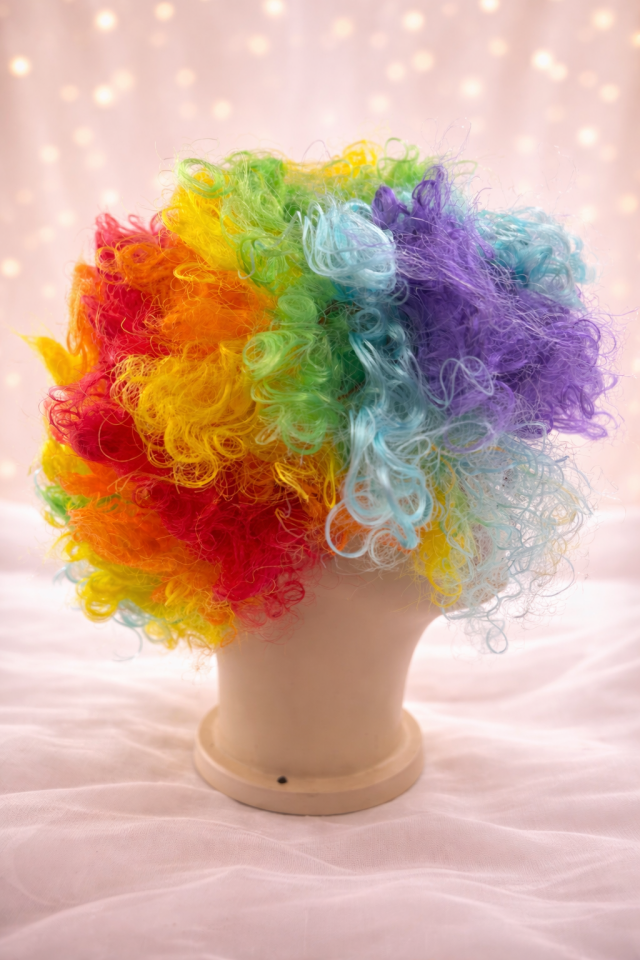 Kıvırcık Bonus Afro Peruk Yetişkin Parti Saçı Cadılar Bayramı Kostüm Peruk palyaço