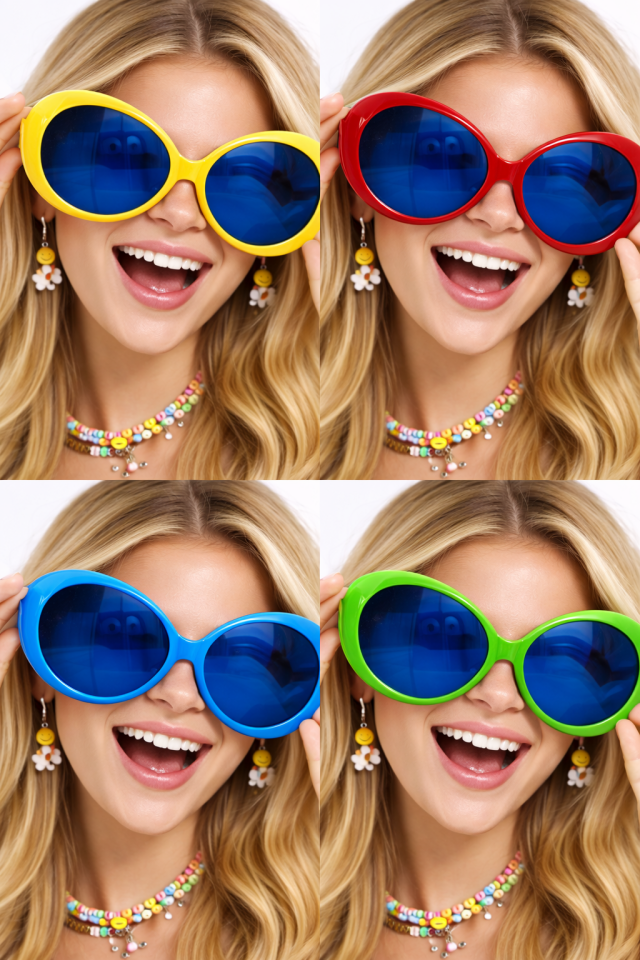 Parti Malzemesi Dev Boy Yuvarlak Parti Gözlüğü 6’lı Set Renkli Büyük Gözlük Eğlence Gözlüğü