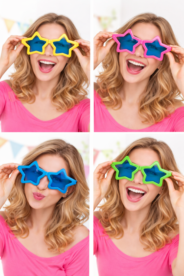 6’lı Set Dev Yıldız Gözlük Renkli Parti Gözlüğü Büyük Boy Eğlence Gözlüğü Doğum Günü Parti Aksesuarı