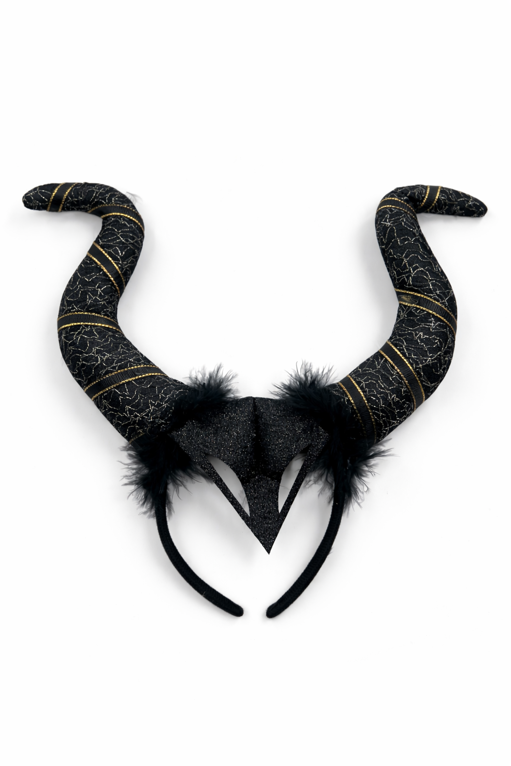 Parti Malzemesi  Siyah Boynuz Taç 20 cm Halloween Malefiz Tacı Cadı Şeytan Parti Aksesuarı