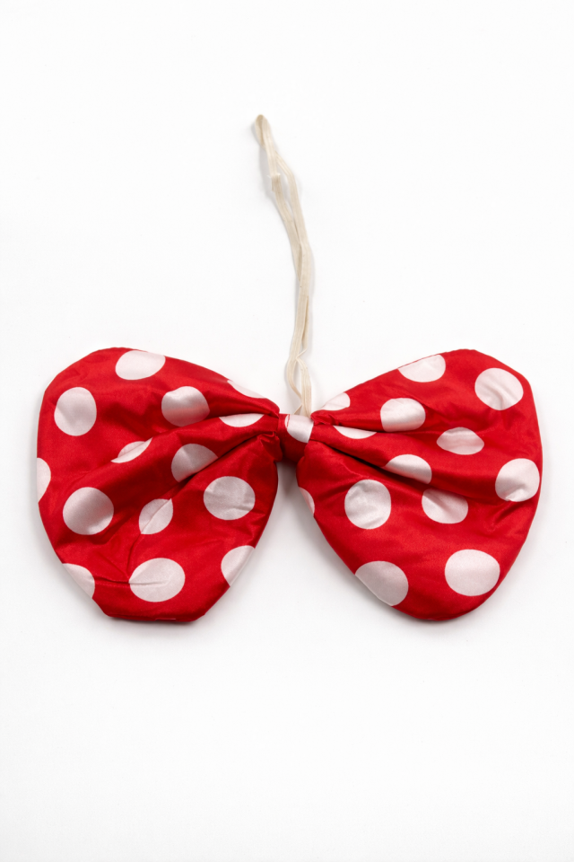 Parti Malzemesi  Puantiyeli Dev Parti Papyonu Boyun Aksesuarı Minnie Konsept Büyük Boy Papyon Kırmızı