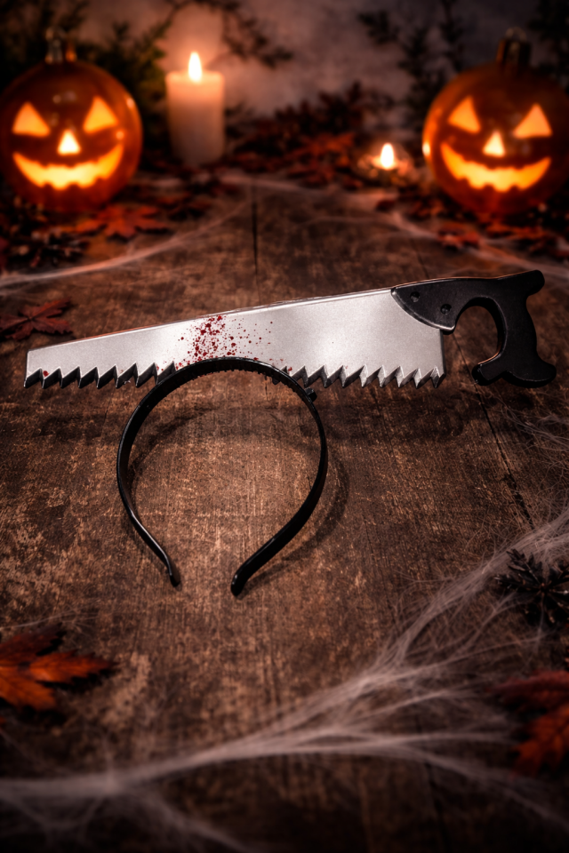 Parti Malzemesi Halloween Kanlı Testere Taç Korku Parti Aksesuarı Cadılar Bayramı Saç Tacı so-284