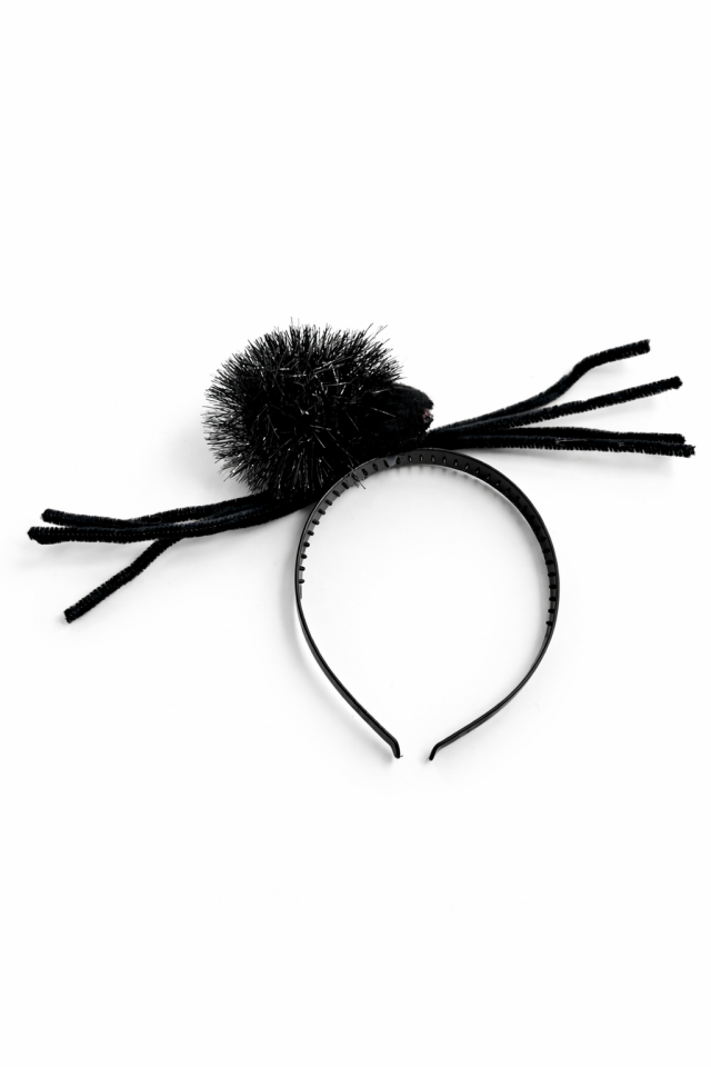 Parti Malzemesi Örümcek Figürlü Taç Cadılar Bayramı Parti Tacı Siyah Saç Bandı pp-825