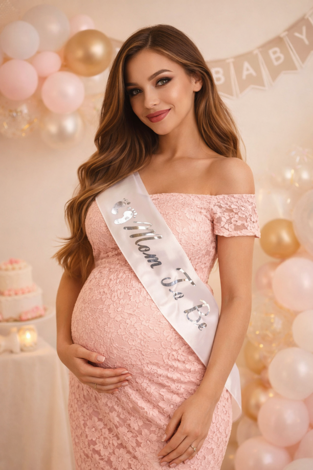 Parti Malzemesi Mom To Be Kuşak Beyaz Saten Baby Shower Anne Adayı Kuşağı 114x10 cm Gümüş Yazı