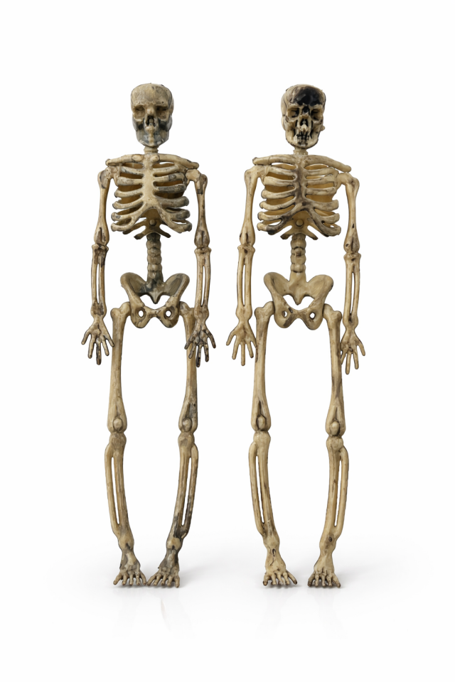 Parti Malzemesi 2’li Mini İskelet Dekor 17 cm – Halloween Cadılar Bayramı Süs, Masa & Vitrin Dekoru so-129
