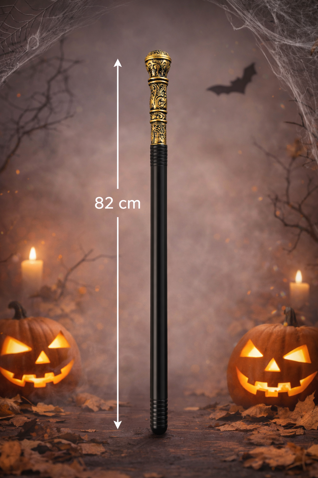 Parti Malzemesi Halloween Dekoratif Asa Siyah Asa Kostüm Aksesuarı Cadı Büyücü Asası yılan