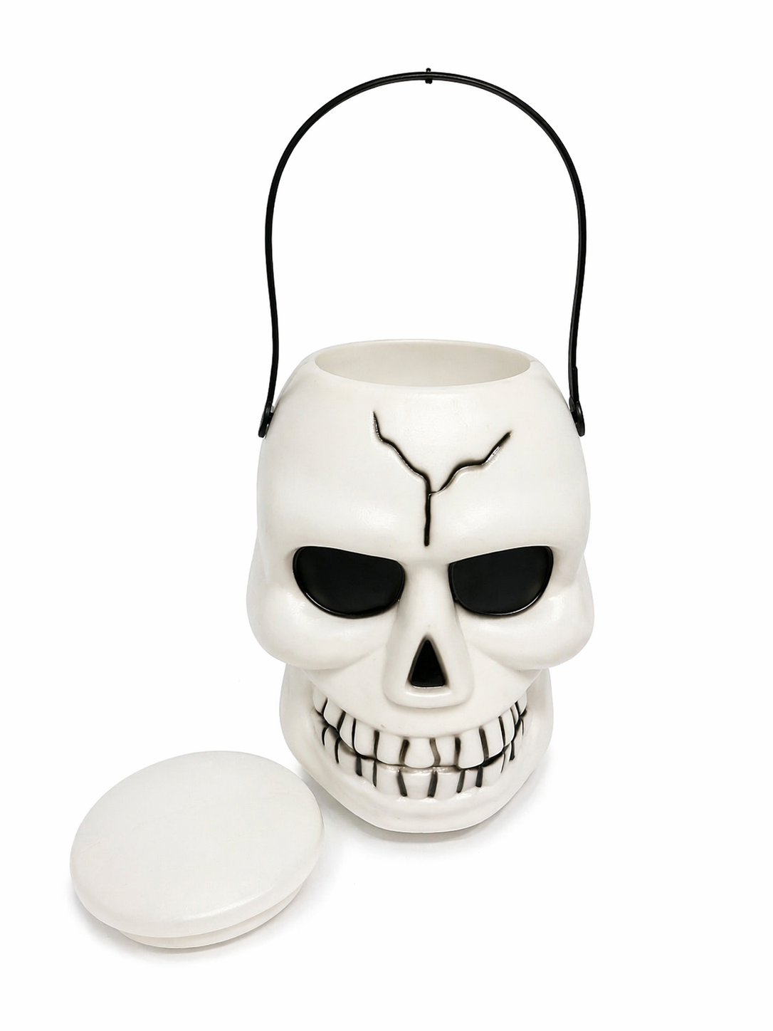 Parti Malzemesi Halloween Kafatası Şeker Kovası Skull Dekor Kutu Kapaklı Askılı Parti Süsü Korku Dekorasyonu