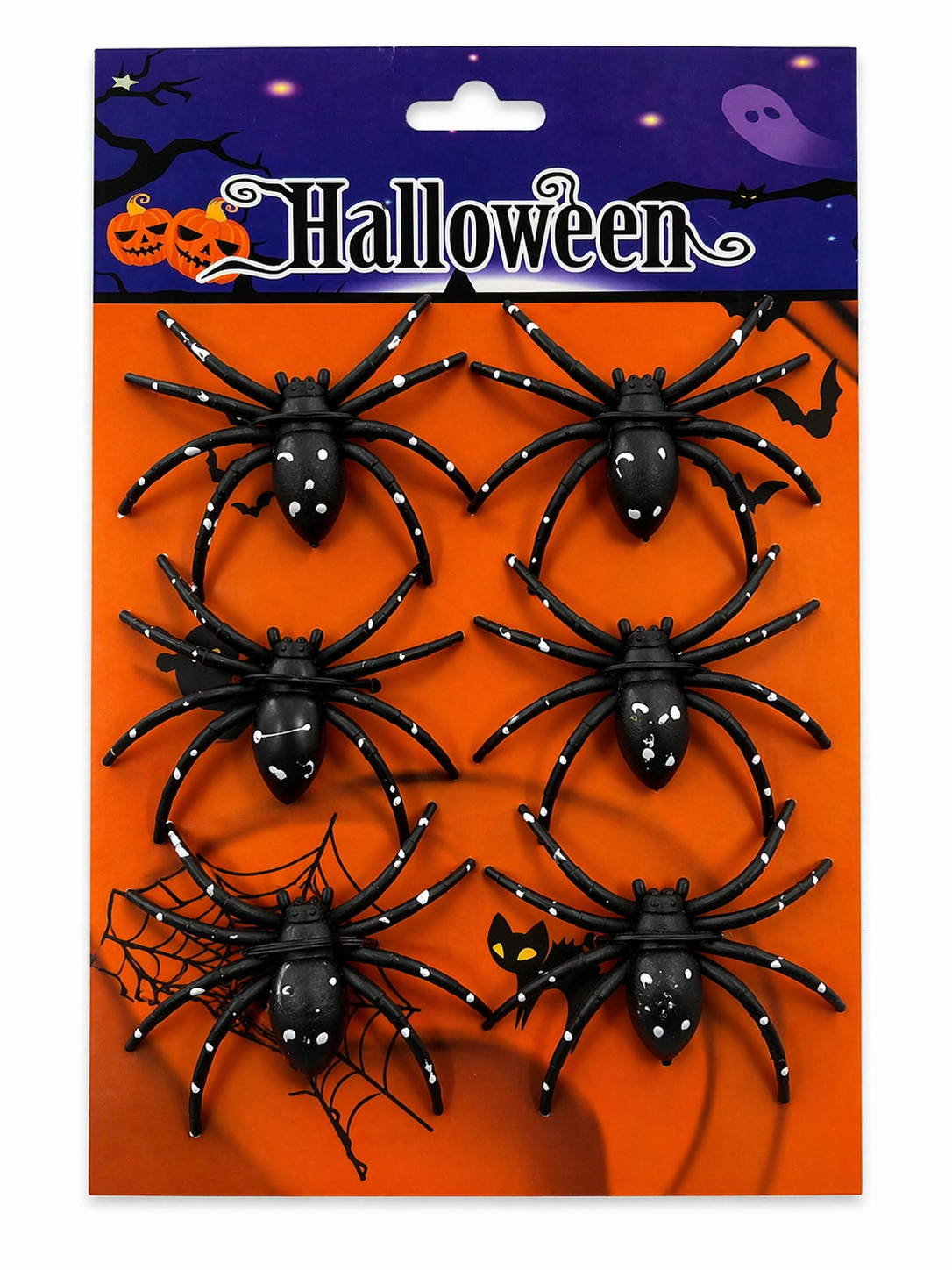 Halloween Örümcek Dekor 6’lı Set Siyah Plastik Örümcek Süs Cadılar Bayramı Parti Dekoru