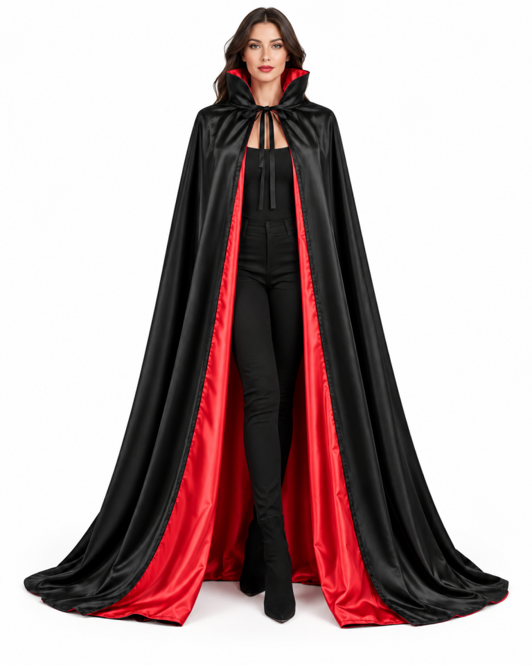 Parti Malzemeleri Kırmızı Kapüşonlu 160 CM Pelerin Çift Taraflı Cadı Pelerini Halloween Kostüm Pelerini Yetişkin