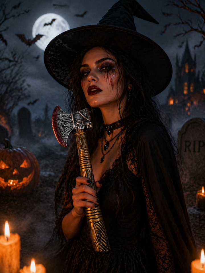 Parti Malzemesi Cadılar Bayramı Balta Aksesuarı Plastik Dekoratif Halloween Kostüm Baltası 49 cm