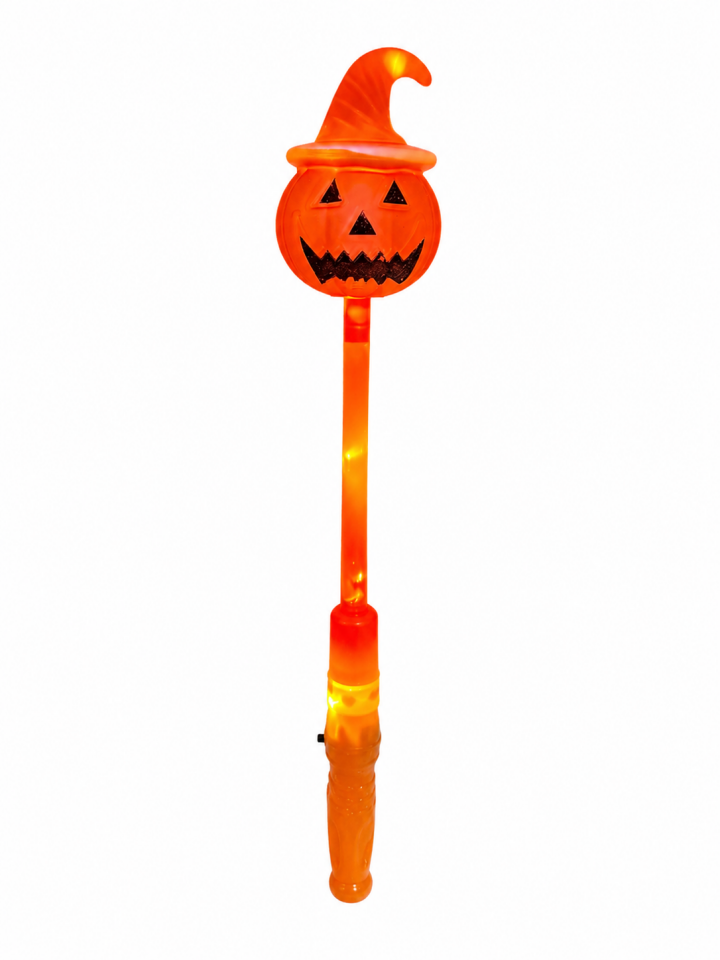 Parti Malzemesi Cadılar Bayramı Işıklı Kabak Asa 32 cm LED Halloween Parti Çubuğu Işıklı Kostüm Aksesuarı