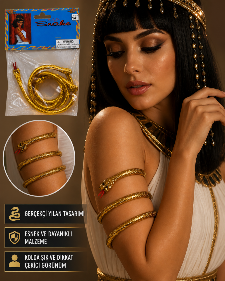 Parti malzemesi Altın Yılan Kol Aksesuarı Bilezik Snake Arm Bracelet Cleopatra Kostüm Parti Aksesuarı