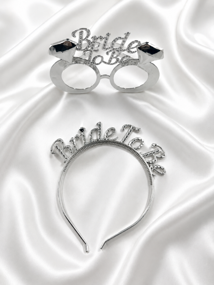 Parti Malzemesi Bride To Be Parti Gözlüğü ve Taç Seti Bekarlığa Veda Gelin Adayı Parti Aksesuarı SN-2030 Gümüş