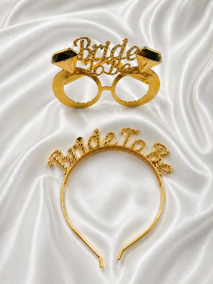 Parti Malzemesi Bride To Be Parti Gözlüğü ve Taç Seti Bekarlığa Veda Gelin Adayı Parti Aksesuarı SN-2030 Gold
