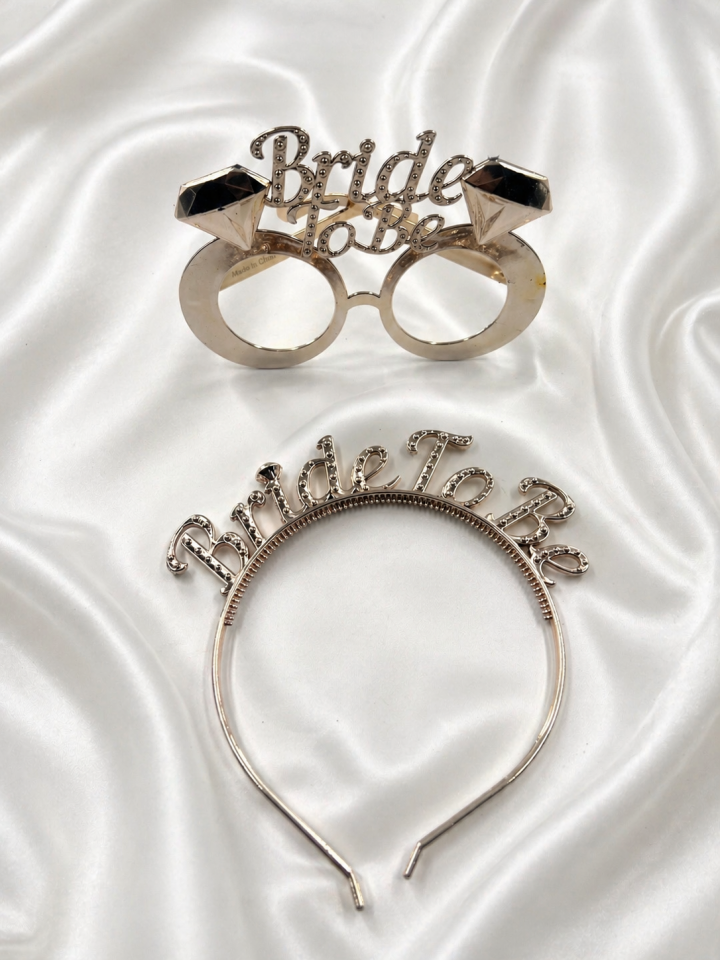 Parti Malzemesi Bride To Be Parti Gözlüğü ve Taç Seti Bekarlığa Veda Gelin Adayı Parti Aksesuarı SN-2030 Rose Gold