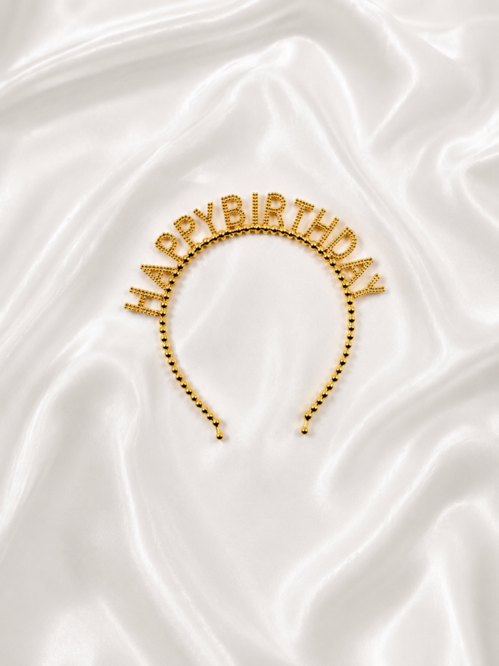 Parti Malzemesi Happy Birthday Taç | Doğum Günü Parti Tacı Altın Renk Yetişkin Parti Aksesuarı SN-2031 Gold