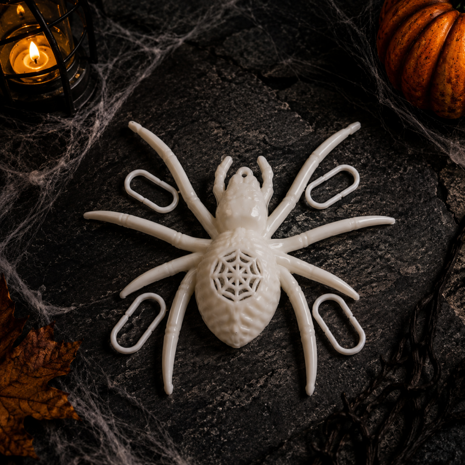 Parti malzemesi Işıklı Led Örümcek Halloween Cadılar Bayramı Dekor Süsü Beyaz