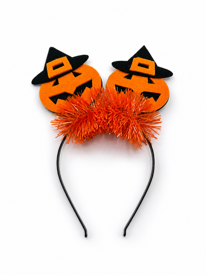 Parti Malzemesi Halloween Balkabağı Figürlü Cadılar Bayramı Taç Turuncu Parti Tacı