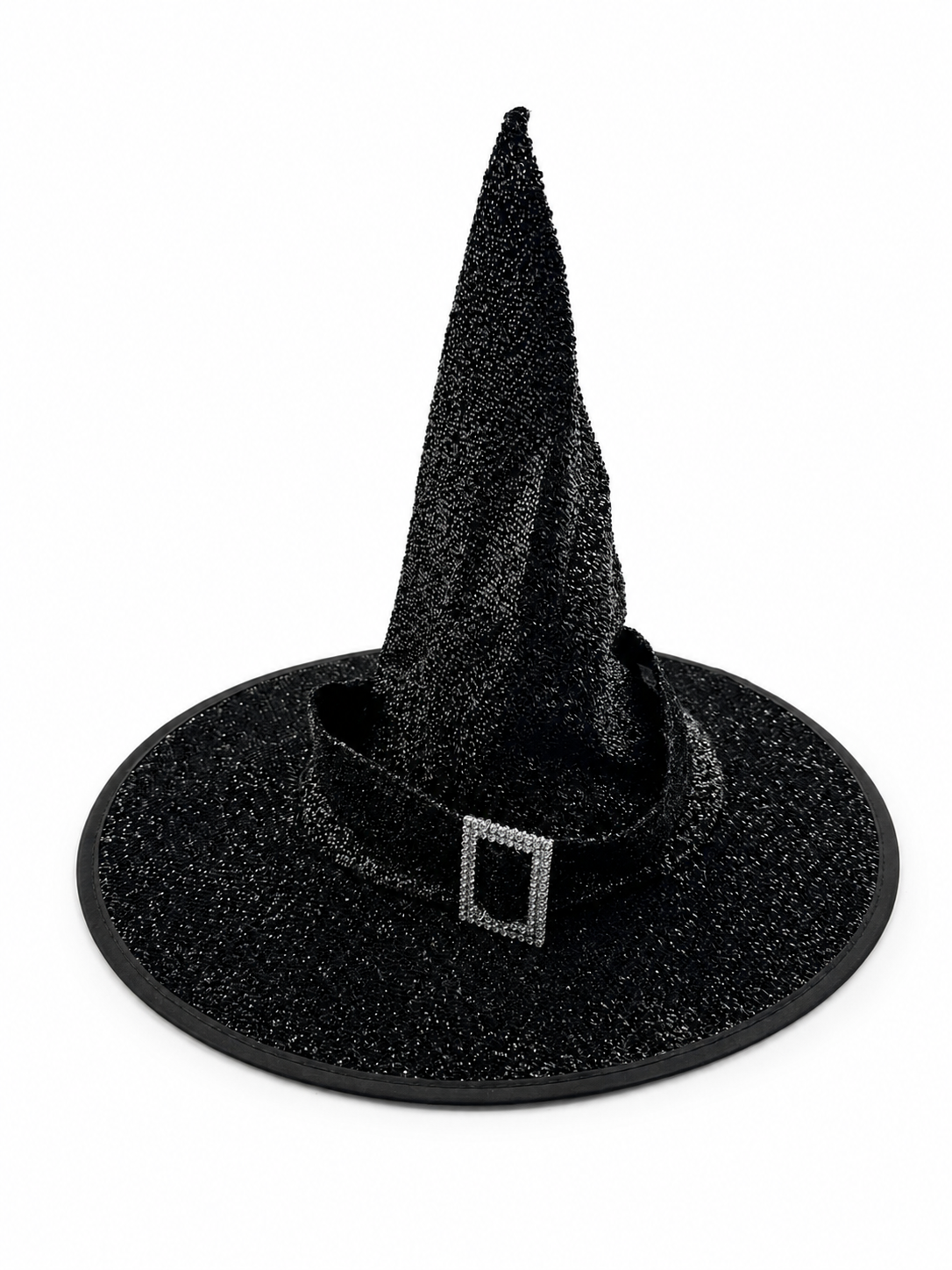 Parti Malzemesi Siyah Simli Cadı Şapkası Halloween Cadılar Bayramı Parti Şapkası 32 cm