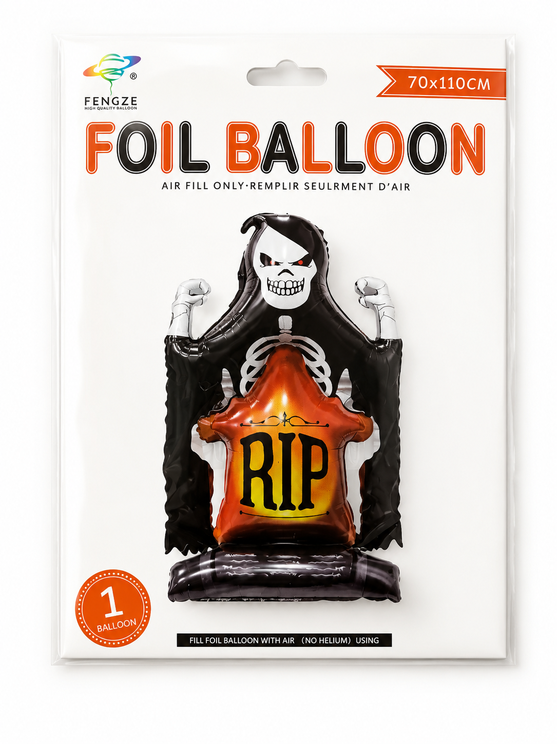 Parti Malzemesi Halloween RIP Mezar Taşı Azrail Folyo Balon 70x110 cm Cadılar Bayramı Parti Dekoru