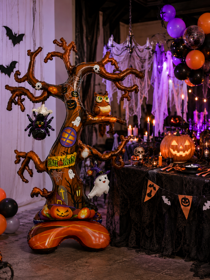 Parti Malzemesi Cadılar Bayramı Halloween Korku Ağacı Folyo Balon 79x115 cm Büyük Boy Parti Süsü