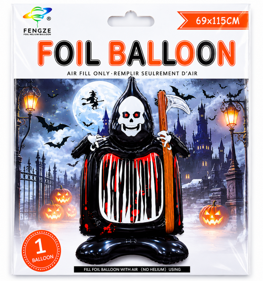 Parti Malzemesi Halloween İskelet  Folyo Balon 69x115 cm Cadılar Bayramı Parti Dekoru Büyük Boy