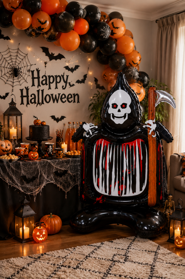 Parti Malzemesi Halloween İskelet  Folyo Balon 69x115 cm Cadılar Bayramı Parti Dekoru Büyük Boy