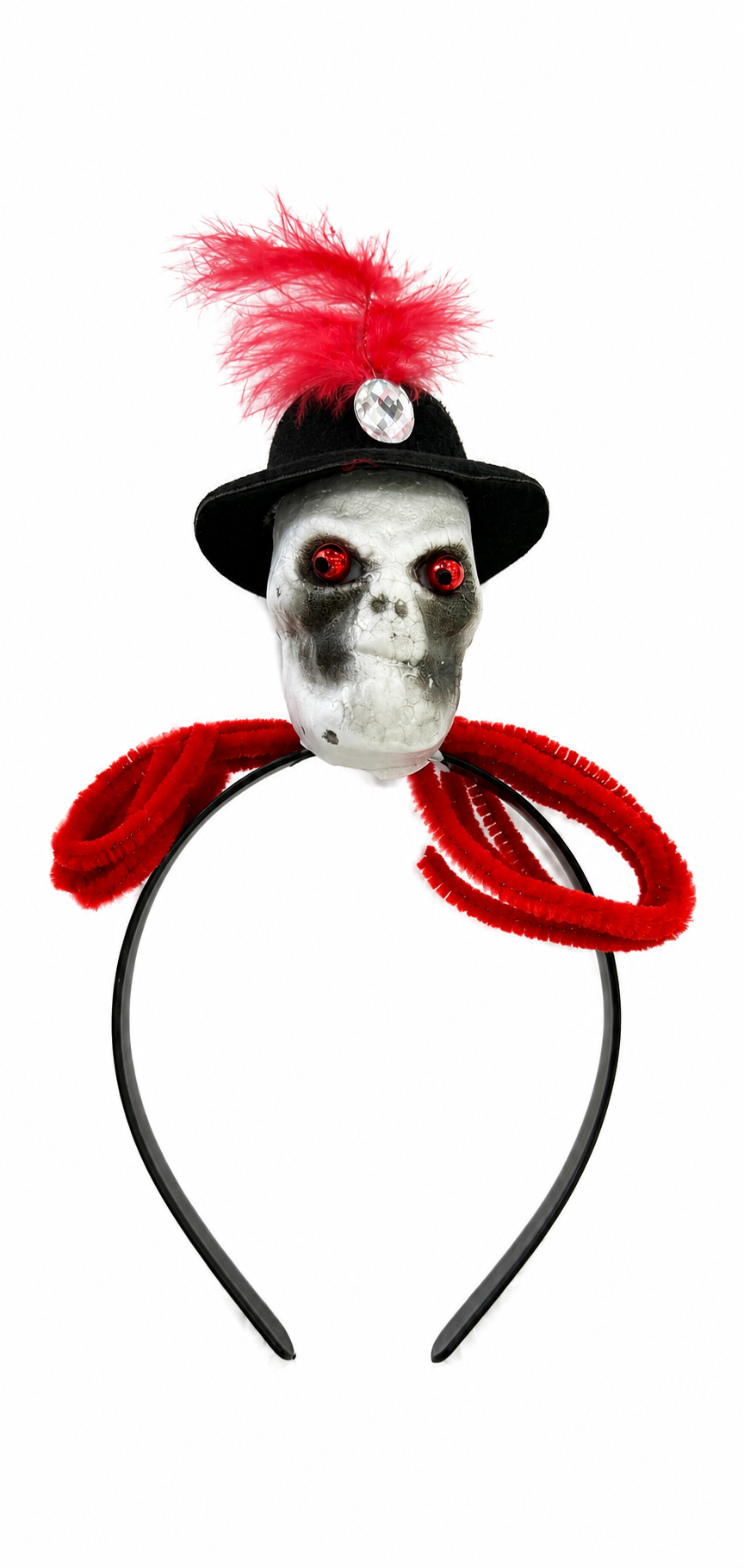 Parti Malzemesi Halloween Kuru Kafa Taç Tüylü Cadılar Bayramı Parti Tacı Kostüm Aksesuarı