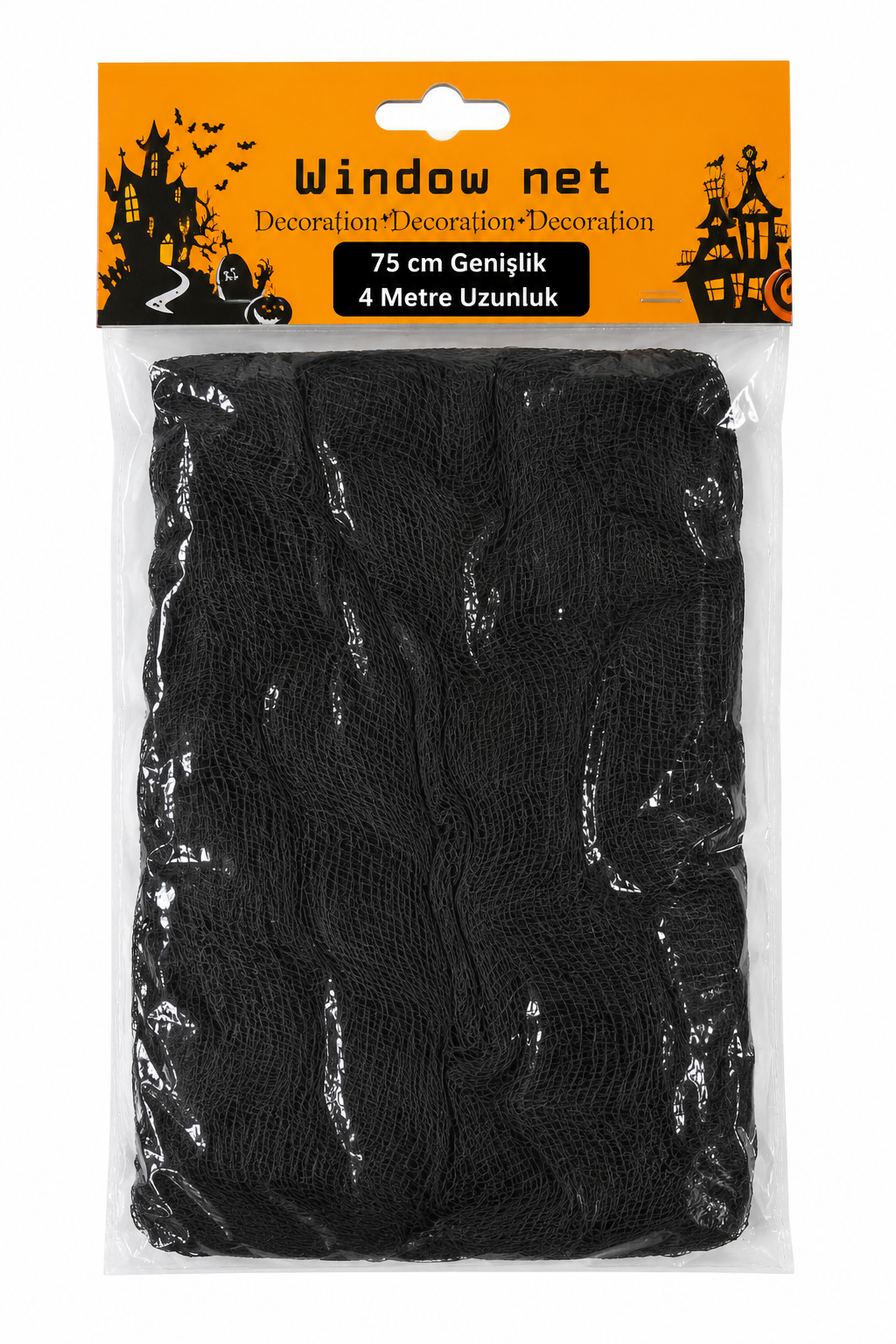 Parti Malzemesi Halloween siyah Örümcek Ağı Dekoru 75 cm x 4 Metre Cadılar Bayramı Parti Süsü Dekorasyon Ağı
