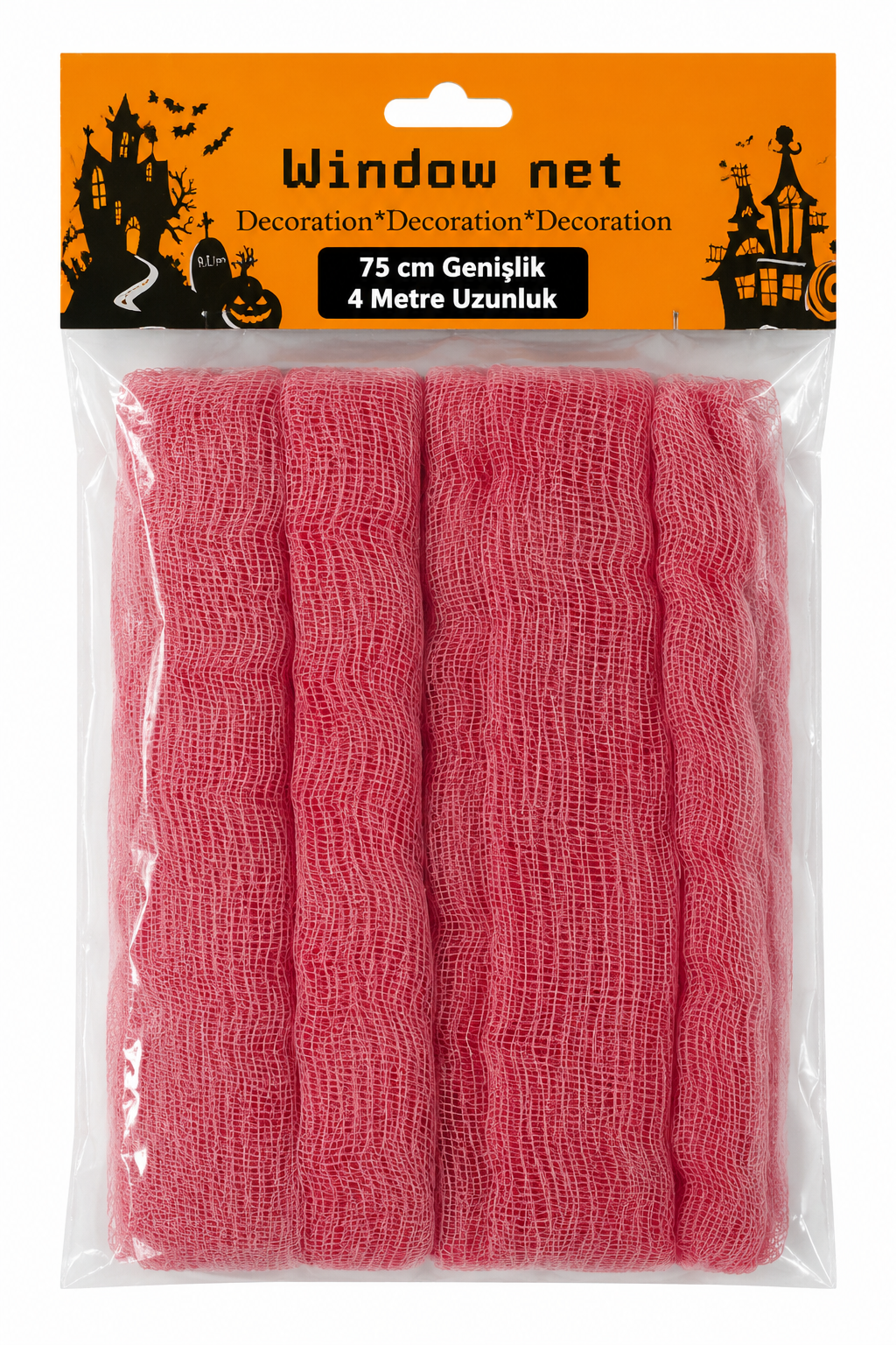 Parti Malzemesi Halloween Kırmızı Örümcek Ağı Dekoru 75 cm x 4 Metre Cadılar Bayramı Parti Süsü Dekorasyon Ağı