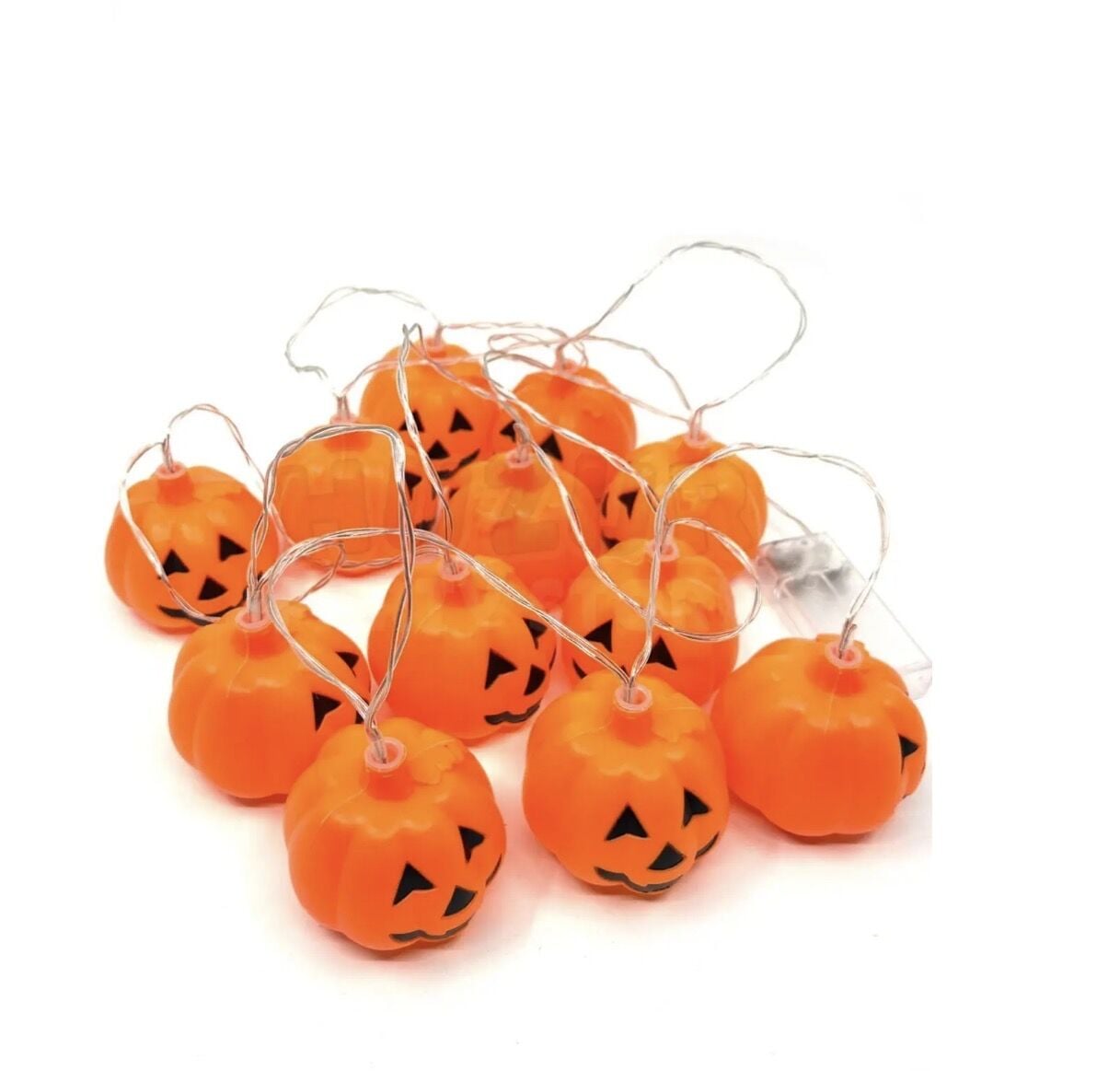 Parti Malzemesi 12’li Işıklı Balkabağı LED Dizisi 220 cm Halloween Cadılar Bayramı Dekor Süs Turuncu LED Işık