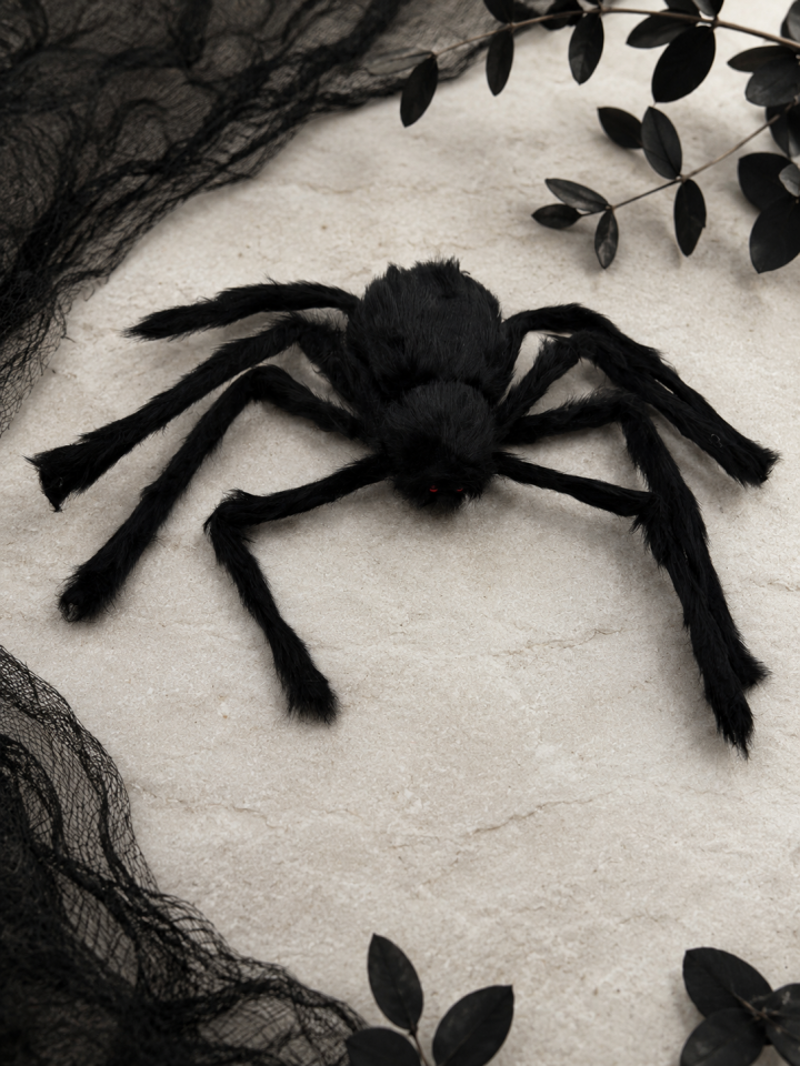 Parti malzemeleri Peluş Siyah Dev Örümcek Halloween Dekoru Cadılar Bayramı Parti Süsü Korku Temalı Örümcek Siyah
