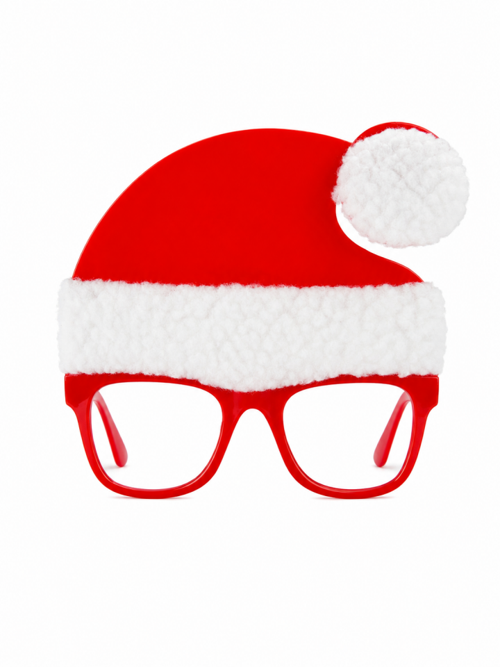 Parti Malzemesi Yılbaşı Noel  Parti Gözlüğü Kırmızı Beyaz Yılbaşı Parti Aksesuarı